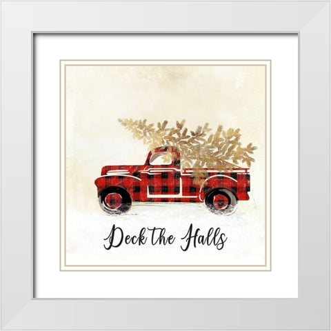 Deck the Halls II White Modern Wood Framed Art Print with Double Matting by PI Studio