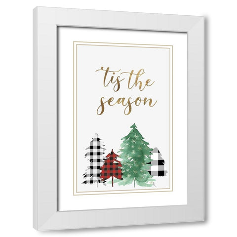 Christmas Time  White Modern Wood Framed Art Print with Double Matting by PI Studio