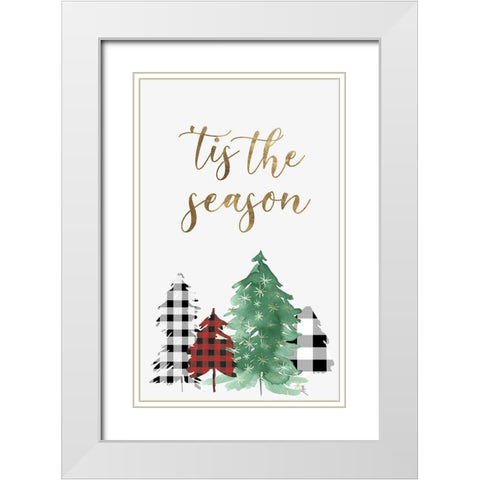 Christmas Time  White Modern Wood Framed Art Print with Double Matting by PI Studio