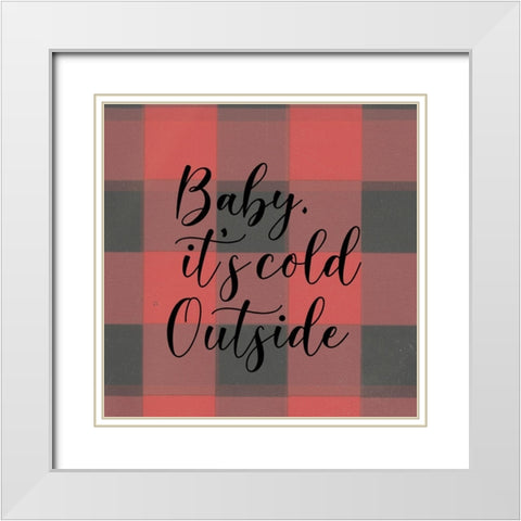 Baby, Its Cold Outside III  White Modern Wood Framed Art Print with Double Matting by PI Studio