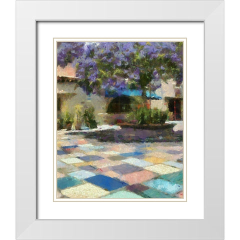 Al Fresco I White Modern Wood Framed Art Print with Double Matting by Hartson-Weddle, Ryan