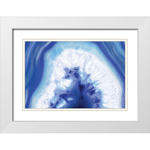 Blue Lace Agate I White Modern Wood Framed Art Print with Double Matting by Hartson-Weddle, Ryan