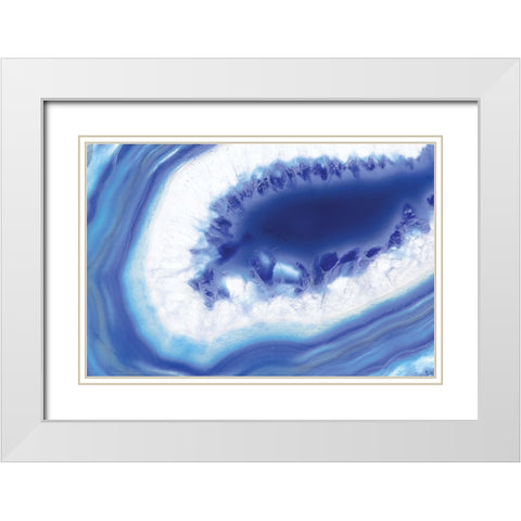 Blue Lace Agate II White Modern Wood Framed Art Print with Double Matting by Hartson-Weddle, Ryan