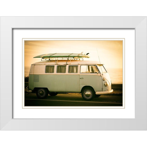 Surfs Up I White Modern Wood Framed Art Print with Double Matting by Hartson-Weddle, Ryan