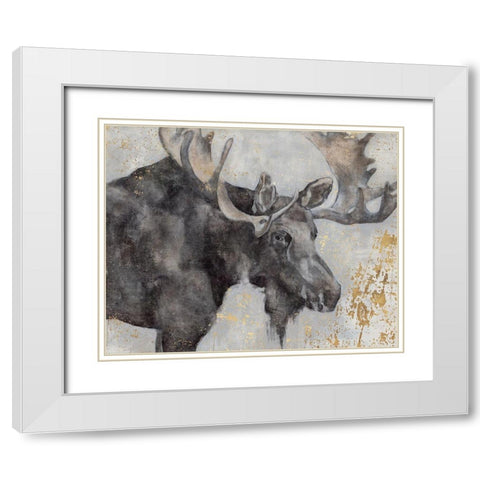 Alces Trail I  White Modern Wood Framed Art Print with Double Matting by Hawksley, Beverley