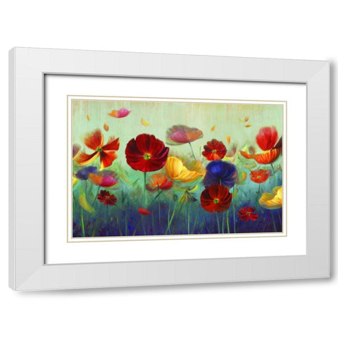 In My Garden White Modern Wood Framed Art Print with Double Matting by Iafrate, Sandra