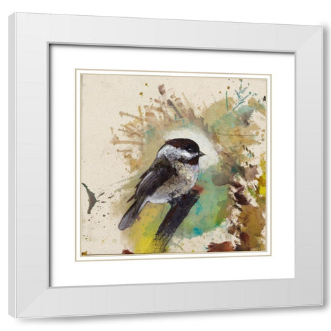 Green Boreal Bird  White Modern Wood Framed Art Print with Double Matting by St Amant, Daniel