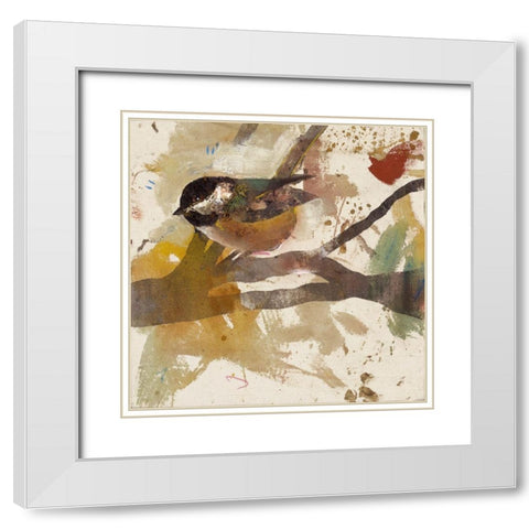 Garden Bird  White Modern Wood Framed Art Print with Double Matting by St Amant, Daniel