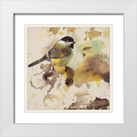 Yellow Wooland Bird  White Modern Wood Framed Art Print with Double Matting by St Amant, Daniel