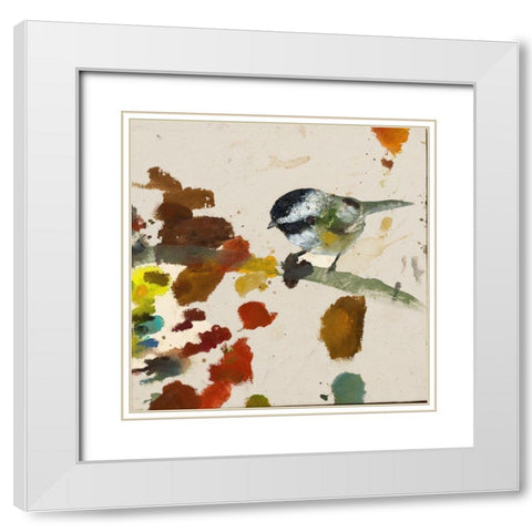 Chiffchaff White Modern Wood Framed Art Print with Double Matting by St Amant, Daniel