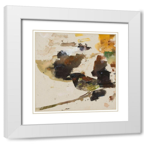 Chirping NuthatchÂ  White Modern Wood Framed Art Print with Double Matting by St Amant, Daniel