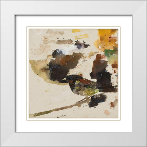 Chirping NuthatchÂ  White Modern Wood Framed Art Print with Double Matting by St Amant, Daniel