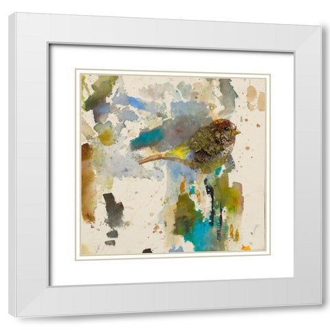 Blue Chiffchaff  White Modern Wood Framed Art Print with Double Matting by St Amant, Daniel