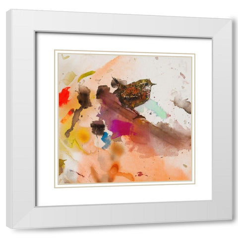 Wood Thrush White Modern Wood Framed Art Print with Double Matting by St Amant, Daniel
