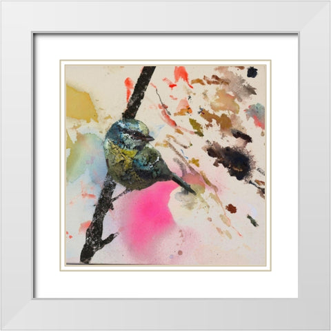 Blue Western Tanager  White Modern Wood Framed Art Print with Double Matting by St Amant, Daniel
