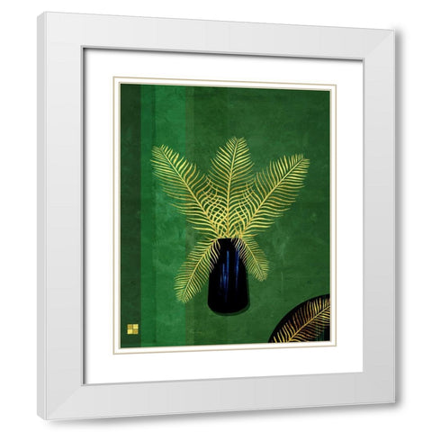 Fern Bouquet White Modern Wood Framed Art Print with Double Matting by Hogan, Aoibhne