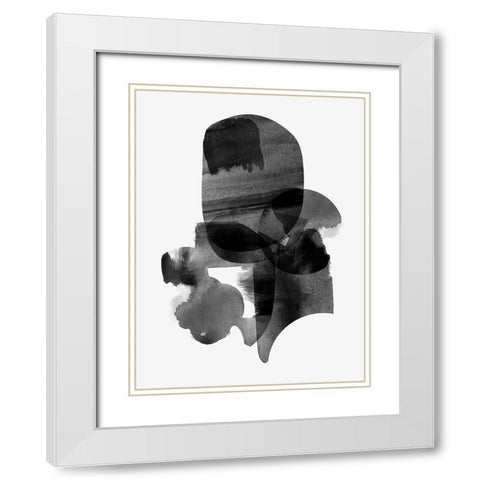 Shimmering Black I White Modern Wood Framed Art Print with Double Matting by Hogan, Aoibhne