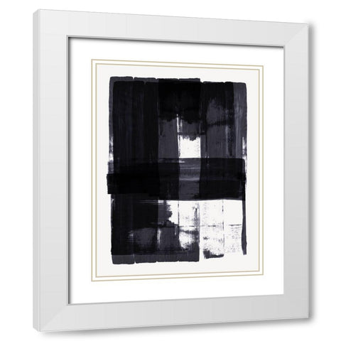 Square Black Stroke I White Modern Wood Framed Art Print with Double Matting by Hogan, Aoibhne