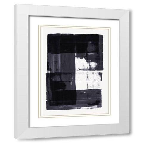 Square Black Stroke II White Modern Wood Framed Art Print with Double Matting by Hogan, Aoibhne