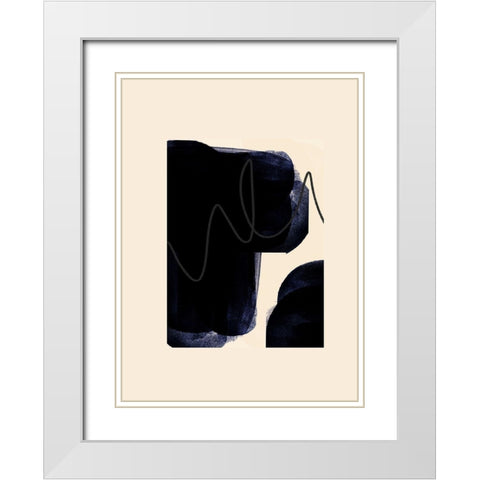 Blobs of Black IÂ  White Modern Wood Framed Art Print with Double Matting by Hogan, Aoibhne