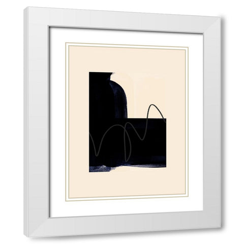 Blobs of Black III White Modern Wood Framed Art Print with Double Matting by Hogan, Aoibhne