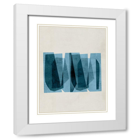 Bolds of Blue I White Modern Wood Framed Art Print with Double Matting by Hogan, Aoibhne