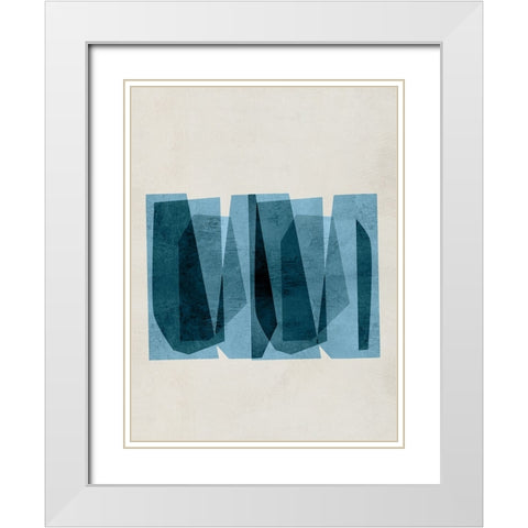 Bolds of Blue I White Modern Wood Framed Art Print with Double Matting by Hogan, Aoibhne