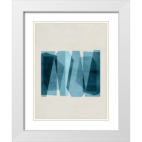 Bolds of Blue III  White Modern Wood Framed Art Print with Double Matting by Hogan, Aoibhne