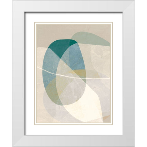 Formations of Blue III White Modern Wood Framed Art Print with Double Matting by Hogan, Aoibhne