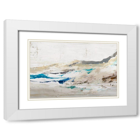 Blue Cliff I  White Modern Wood Framed Art Print with Double Matting by Ian C