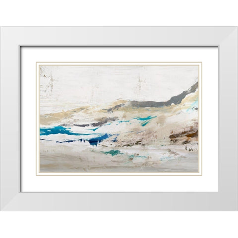 Blue Cliff I  White Modern Wood Framed Art Print with Double Matting by Ian C