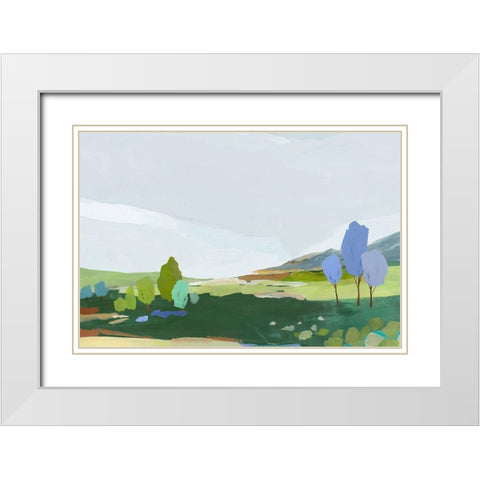 Green Pasture  White Modern Wood Framed Art Print with Double Matting by Ian C