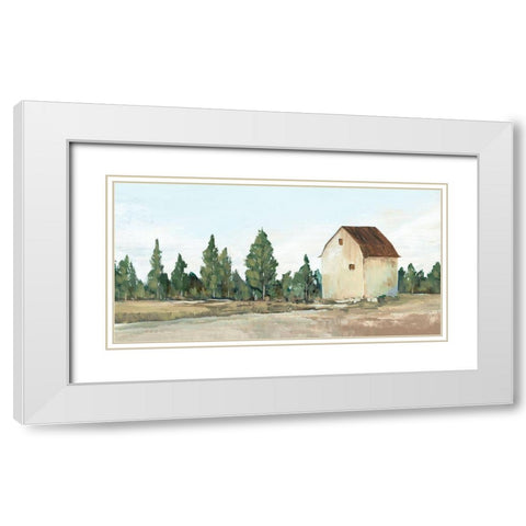 Yellow Barn III White Modern Wood Framed Art Print with Double Matting by Ian C