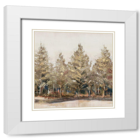 Gold Forest II  White Modern Wood Framed Art Print with Double Matting by Ian C
