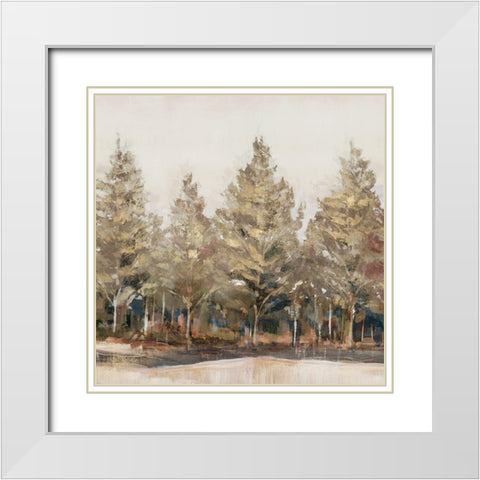 Gold Forest II  White Modern Wood Framed Art Print with Double Matting by Ian C