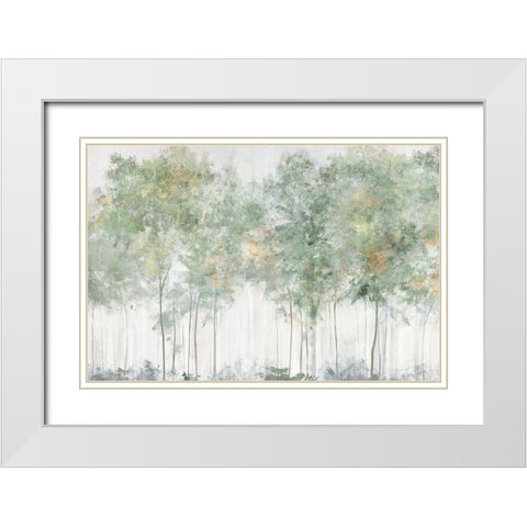 Green Wonderland  White Modern Wood Framed Art Print with Double Matting by Ian C
