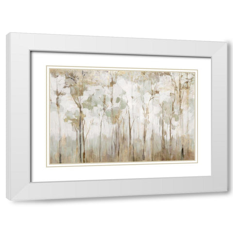 Woodland Forest Lookout  White Modern Wood Framed Art Print with Double Matting by Ian C