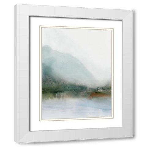 Sapphire Lake I  White Modern Wood Framed Art Print with Double Matting by Ian C