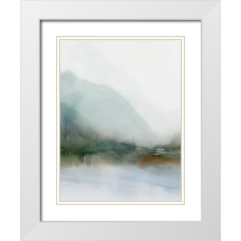 Sapphire Lake I  White Modern Wood Framed Art Print with Double Matting by Ian C