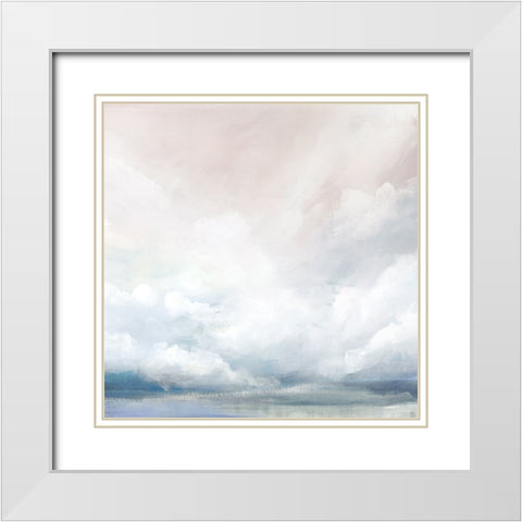 Rolling Clouds White Modern Wood Framed Art Print with Double Matting by Ian C
