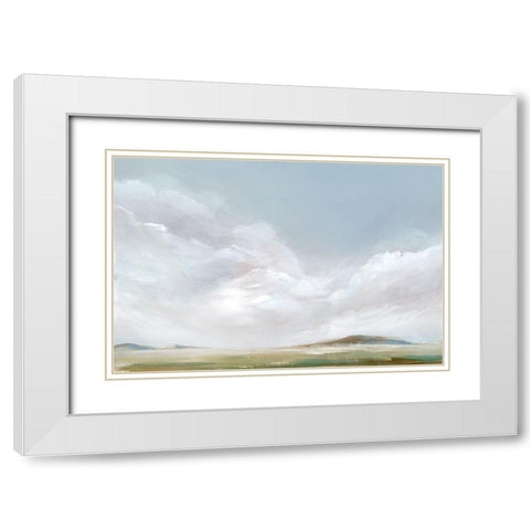 Rolling Pink Clouds White Modern Wood Framed Art Print with Double Matting by Ian C