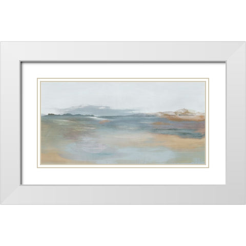 Coastal Reset White Modern Wood Framed Art Print with Double Matting by Ian C