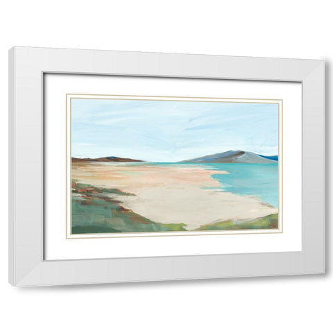 Sunny Beach Shore I White Modern Wood Framed Art Print with Double Matting by Ian C