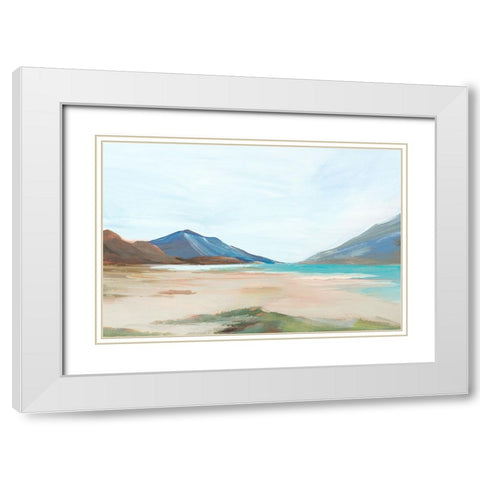 Sunny Beach Shore II White Modern Wood Framed Art Print with Double Matting by Ian C
