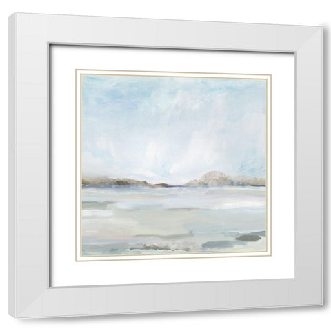 Calm Coastal White Modern Wood Framed Art Print with Double Matting by Ian C