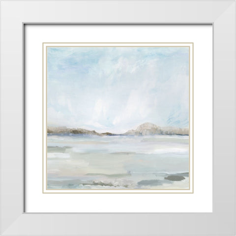 Calm Coastal White Modern Wood Framed Art Print with Double Matting by Ian C