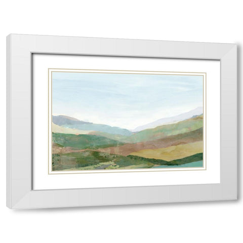 Colourful Plains I White Modern Wood Framed Art Print with Double Matting by Ian C