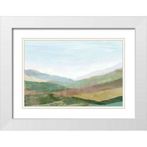 Colourful Plains I White Modern Wood Framed Art Print with Double Matting by Ian C