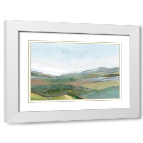 Colourful Plains II White Modern Wood Framed Art Print with Double Matting by Ian C