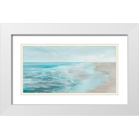 Summer Sea White Modern Wood Framed Art Print with Double Matting by Ian C